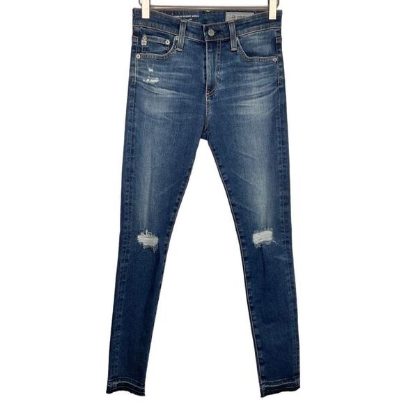 AG Adriano Goldschmied Blue The Farrah Skinny Ankle Jeans 25 - Picture 1 of 6